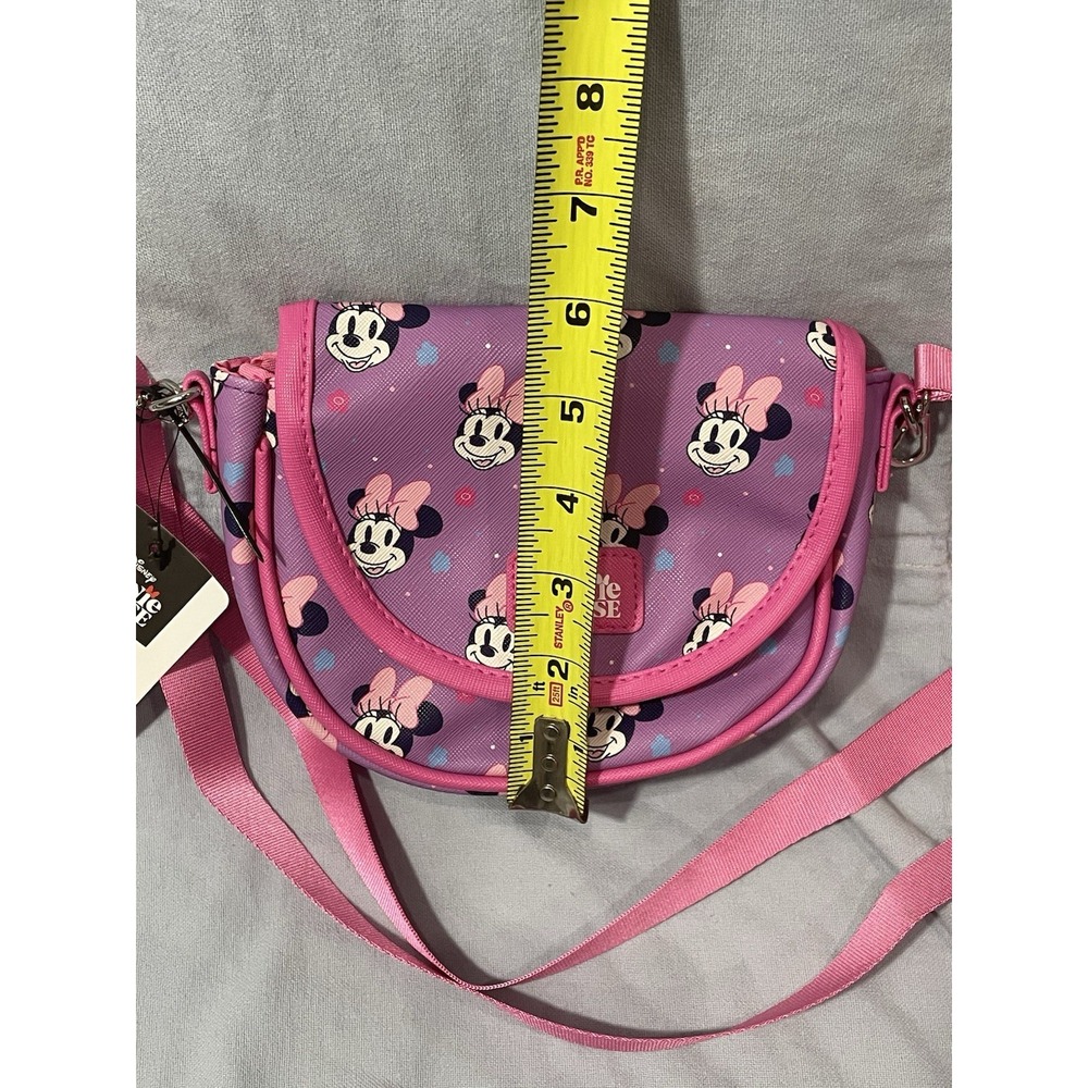 NEW Walt Disney Small Pink & Purple Crossbody Satchel Bag Purse - Minnie Mouse - Picture 5 of 5